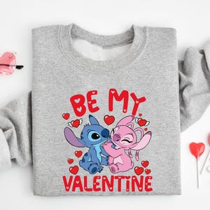 Dİsney Be Mine Valentine Sweatshirt, Stitch And Angel Be Mine Valentine Shirt, Happy Valentines Day T-Shirt, Husband and Wife Shirt