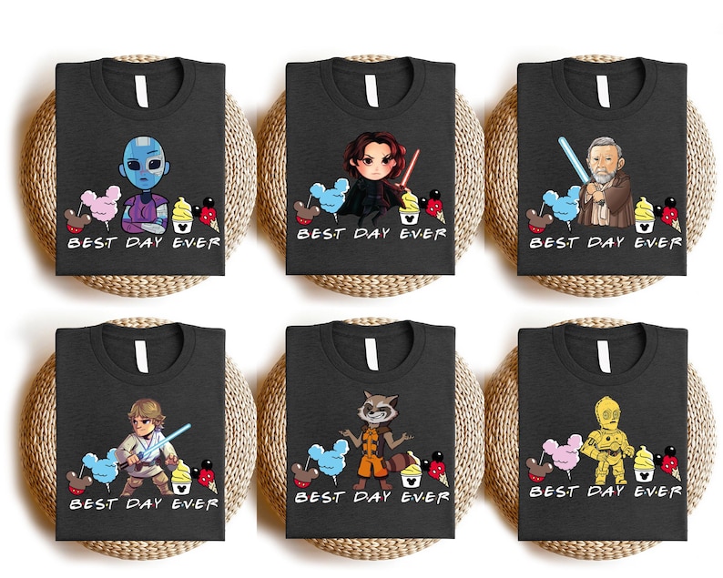 four star wars t - shirts with characters on them