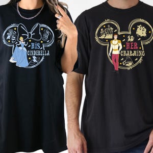 Princess Cinderella And Prince Charming Valentine&#39;s Day Shirt, Disneyland Honeymoon Shirt, Disney Couple T-Shirt, Disney Valentine&#39;s Shirt