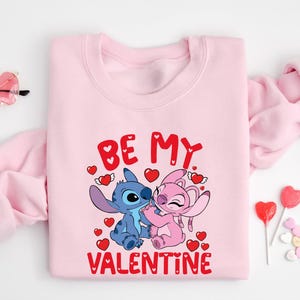 Dİsney Be Mine Valentine Sweatshirt, Stitch And Angel Be Mine Valentine Shirt, Happy Valentines Day T-Shirt, Husband and Wife Shirt