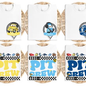 Custom Name Cars Pit Crew Shirt, McQueen and Friends T-Shirt, Cars Lover Tee, Disneyland Family Matching Shirt, Racing Cars Squad Shirt
