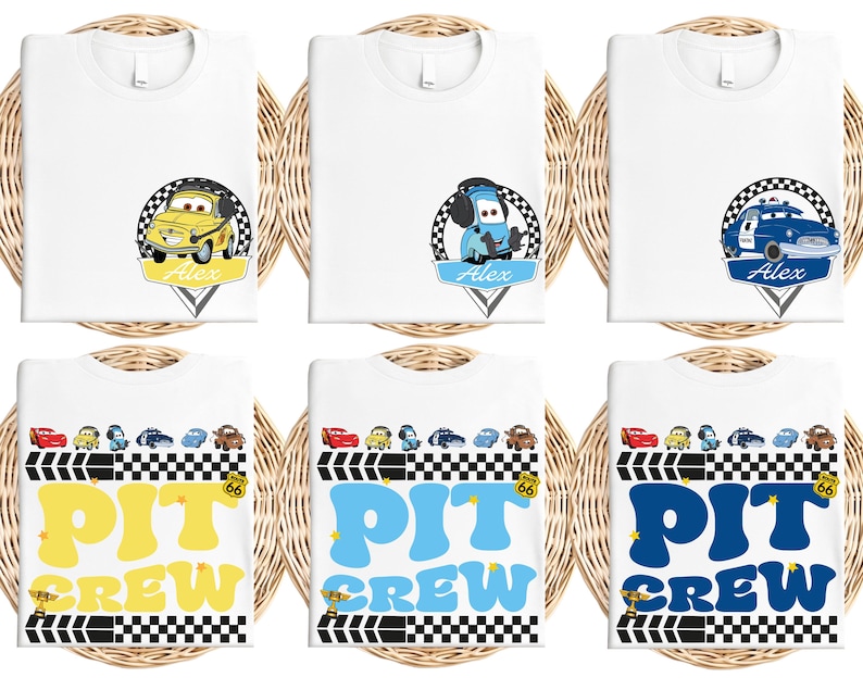 Custom Name Cars Pit Crew Shirt, McQueen and Friends T-Shirt, Cars Lover Tee, Disneyland Family Matching Shirt, Racing Cars Squad Shirt