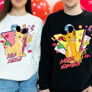 Her Simba His Nala Matching Shirt, Disney Lion King Valentine&#39;s Day Shirt, Animal Kingdom Honeymoon Shirt, Disney Safari Love Trip Shirt