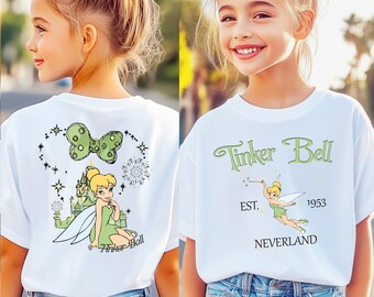 Tinkerbell Nimmerland-Shirt, Prinzessinnen-Shirt, Disney-Mädchenreise-Shirt, Disney-Zauberurlaub-Shirt, Disneyland-Schloss-T-Shirt