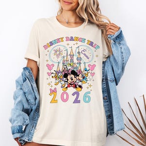 Camiseta Disney Dance Trip 2026, Camiseta de baile personalizada de Mickey y sus amigos, Camiseta de porristas y baile de Disney, Camiseta de vacaciones familiares en Disneyland