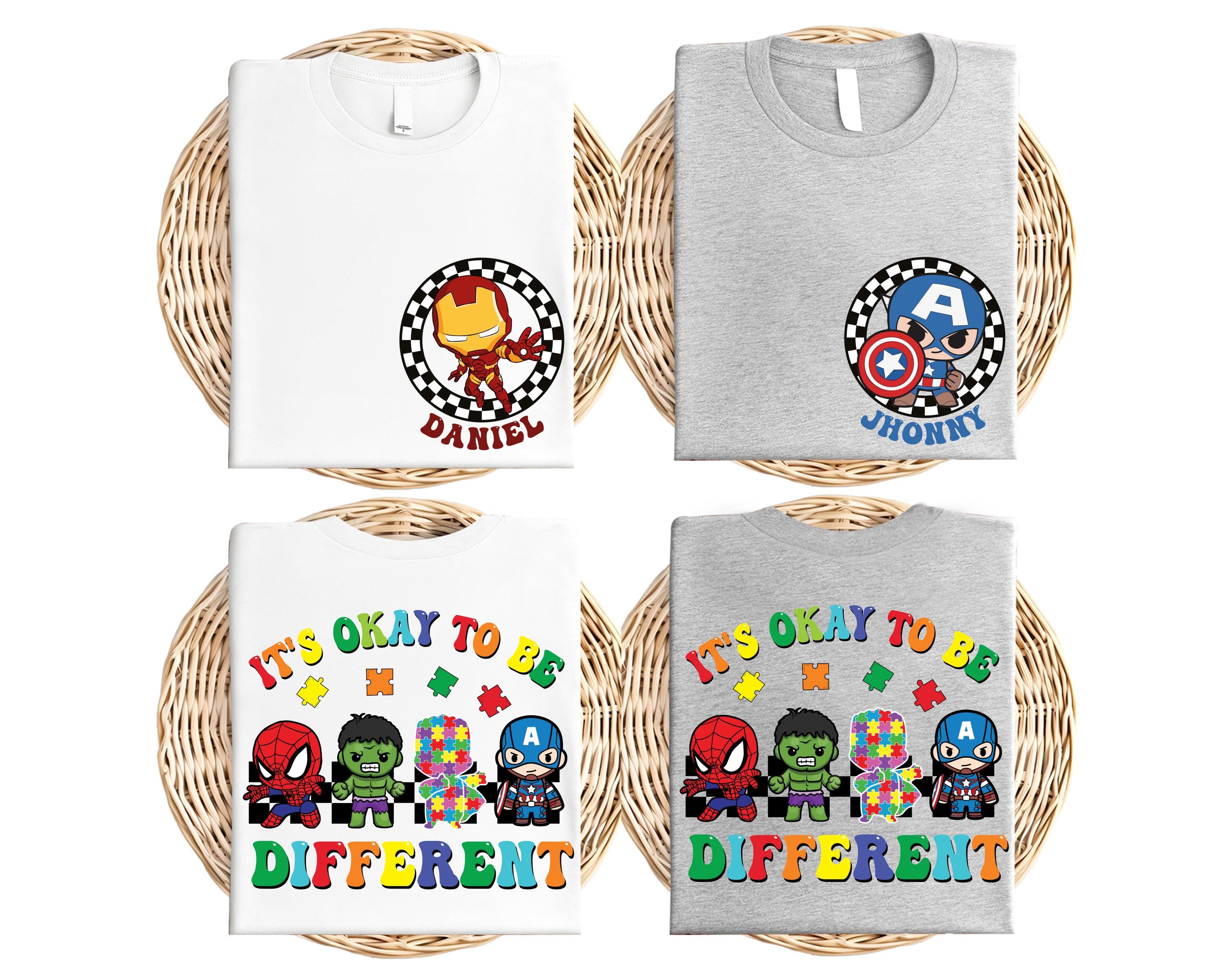 Custom Name Superhero Autism Shirt, Autism Awareness Avengers T-shirt ...