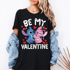 Dİsney Be Mine Valentine Sweatshirt, Stitch And Angel Be Mine Valentine Shirt, Happy Valentines Day T-Shirt, Husband and Wife Shirt