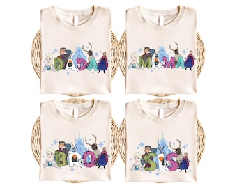 Disney Frozen familieshirt, bijpassende familieshirt prinses Elsa Anna, Frozen Family Trip 2025 shirt, WDW Disneyland vakantieshirt