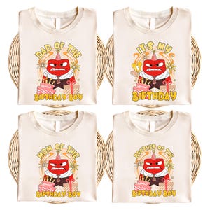Inside Out Anger Birthday Boy Shirt, Disney Family Birthday Shirt, Disneyland Family Birthday Trip 2025 Shirt, Pixar Custom Kids Shirt