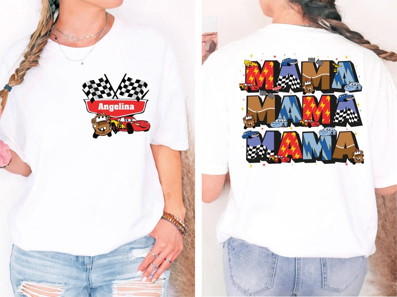Disney Cars Mama Shirt, Custom Lightning McQueen Mom Shirt, Family Matching Cars Shirt, Pixar Cars Shirt, Mothers Day Shirt, Car Land Shirt