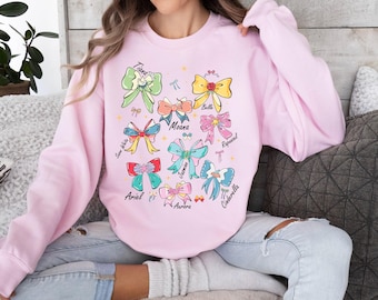 Coquette Princess Bow Shirt, aquarel Disney Princess Shirt, Disney Girl Trip Shirt, Magic Kingdom 2026 Shirt, Disneyland Aurora Ariel Tee
