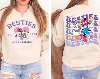 Disney Minnie & Daisy Besties T-Shirt, Girls Trip Custom Shirt, Minnie Sweatshirt, Matching Best Friend Shirt, Disneyland Vacation Tee
