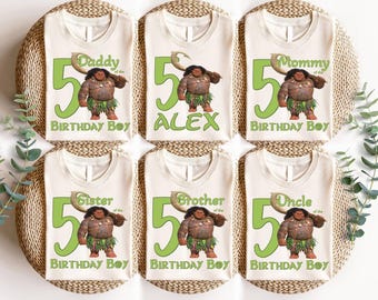 Disney Maui Geburtstagsfamilie Shirts, Benutzerdefinierte Moana Maui Passende Shirts, Disneyland Geburtstag Urlaub T-Shirt, Disney Geburtstagsjunge Shirts