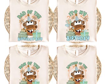 Tow Mater Birthday Boy Shirt, Disney Cars Birthday Family Trip 2025 Shirts, Disney Cars Pixar Matching Shirt, Disney Cars Land T-Shirt