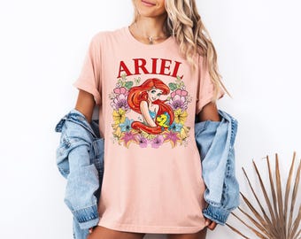 Princess Ariel and Flounder Shirt, Disney Retro Little Mermaid Shirt, Disney Girls Trip Shirt, Disneyland Vacation Shirt, Walt Disney Shirt