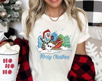 Maglietta natalizia Disney Olaf, maglietta natalizia Frozen Olaf, maglietta Disney Snowman, felpa Disney Christmas Trip, maglietta Disney Winter Holiday