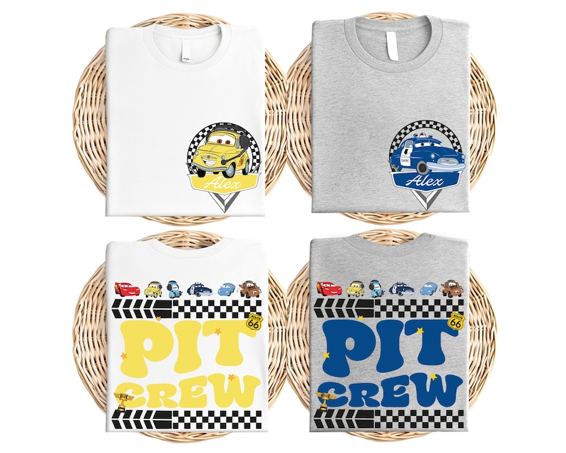 Custom Name Cars Pit Crew Shirt, McQueen and Friends T-Shirt, Cars Lover Tee, Disneyland Family Matching Shirt, Racing Cars Squad Shirt