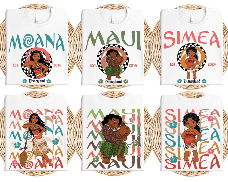 Princess Moana Characters Sweatshirt, Disney Hei Hei Pua Maui Tala Simea Hoodie, Disneyland Family Vacation Sweater, Disney Trip 2026 Sweat