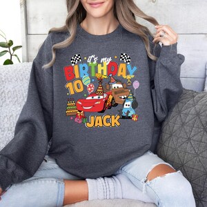 Disney Cars Birthday Shirt, Lightning McQueen Birthday T-Shirt, WDW Birthday Boy Tee, Family Birthday Sweatshirt, Pixar Birthday Boy Sweat