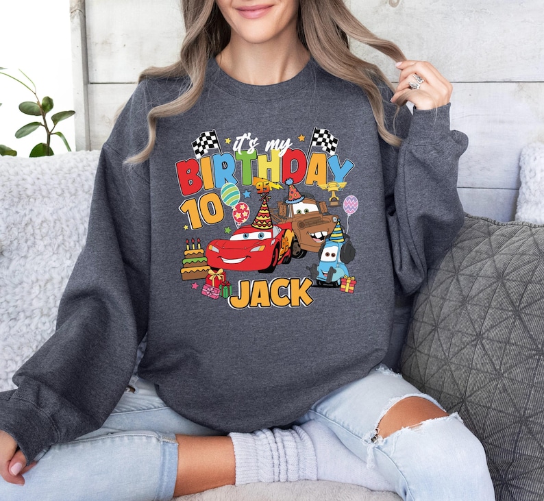 Disney Cars Birthday Shirt, Lightning McQueen Birthday T-Shirt, WDW Birthday Boy Tee, Family Birthday Sweatshirt, Pixar Birthday Boy Sweat