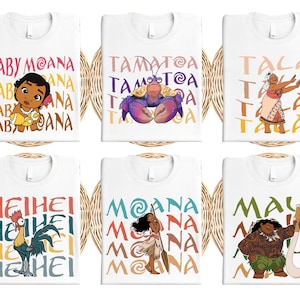 Disney Moana Characters Shirt, Disney Moana Hei Hei Pua Maui Matching Shirt, Disneyland Besties Shirt, Princess Moana Movie Characters Tee