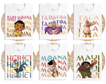 Disney Moana Characters Shirt, Disney Moana Hei Hei Pua Maui Matching Shirt, Disneyland Besties Shirt, Princess Moana Movie Characters Tee