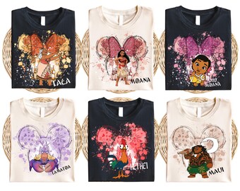 Princess Moana Characters Shirt, Disney Maui Hei Hei Pua Shirt, Disneyland  Trip Matching Tee, Moana Princess Shirt, Disneyworld Castle Shirt