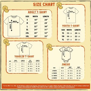the size chart for a baby's t - shirt