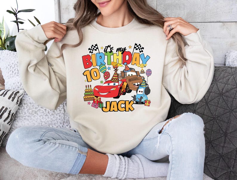 Disney Cars Birthday Shirt, Lightning McQueen Birthday T-Shirt, WDW Birthday Boy Tee, Family Birthday Sweatshirt, Pixar Birthday Boy Sweat