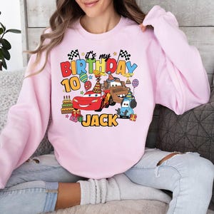 Disney Cars Birthday Shirt, Lightning McQueen Birthday T-Shirt, WDW Birthday Boy Tee, Family Birthday Sweatshirt, Pixar Birthday Boy Sweat