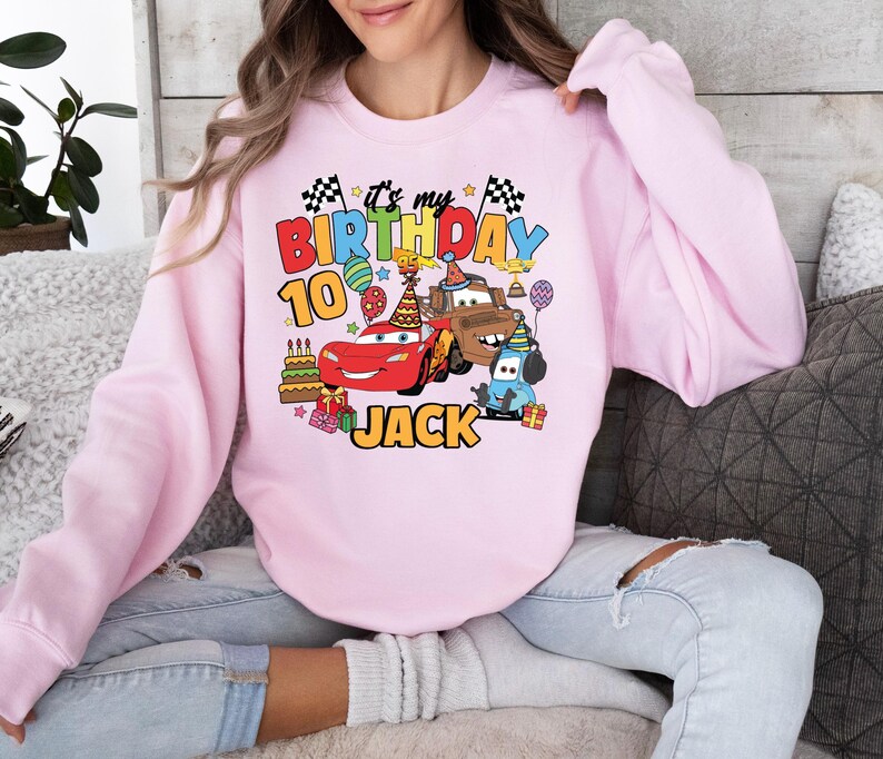 Disney Cars Birthday Shirt, Lightning McQueen Birthday T-Shirt, WDW Birthday Boy Tee, Family Birthday Sweatshirt, Pixar Birthday Boy Sweat