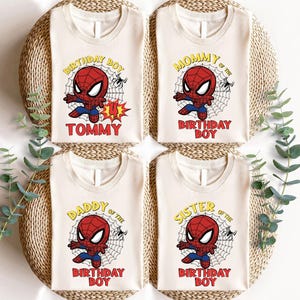 Spidey Geburtstag Jungen Shirt, Spidey Familie passende Geburtstag Shirt, Benutzerdefinierte Spidey T-shirt, Kleinkind Geburtstag T-Shirt, Spidey Superheld T-Shirt