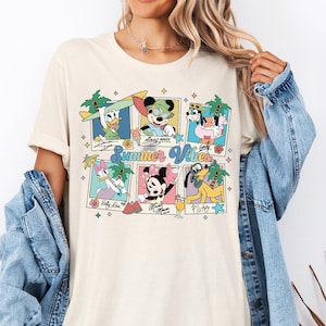 Disney Summer Vibes Shirt, Mickey and Friends Beach T-shirt, Disneyland Family Vacation Tee, Disney Matching Summer Tee, Besties Beach Shirt