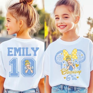 Custom Princess Cinderella Birthday Girl Shirt, Disney Princess Birthday T-Shirt, Family Matching Birthday Shirt, Girls Birthday Shirt