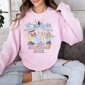 Custom Name Princess Shirt, Disney Princess Birthday T-Shirt, Disney Birthday Girl Tee, Elsa and Friends Sweatshirt, Birthday Party Sweat
