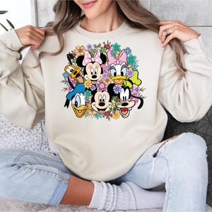 Mickey and Friends Shirt, Disney Trip 2025 Shirt, Disney Vacation Sweatshirt, Disneyworld Floral Shirt, WDW Disneyland Family Matching Shirt
