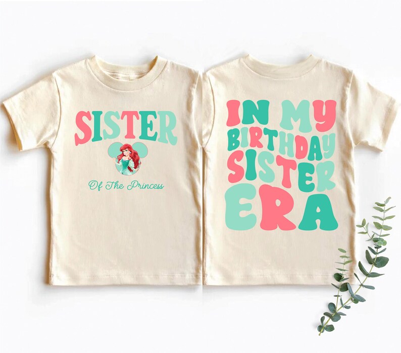 two t - shirts with the words sister and brother printed on them