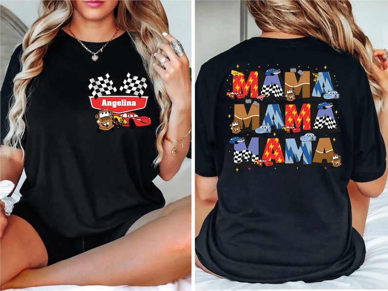 Disney Cars Mama Shirt, Custom Lightning McQueen Mom Shirt, Family Matching Cars Shirt, Pixar Cars Shirt, Mothers Day Shirt, Car Land Shirt