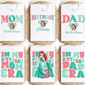Disney Princess Ariel Birthday Girl Shirt, Custom Mermaid Birthday Party Tee, Disney Princess Ariel Shirt, Disneyland Family Matching Shirt