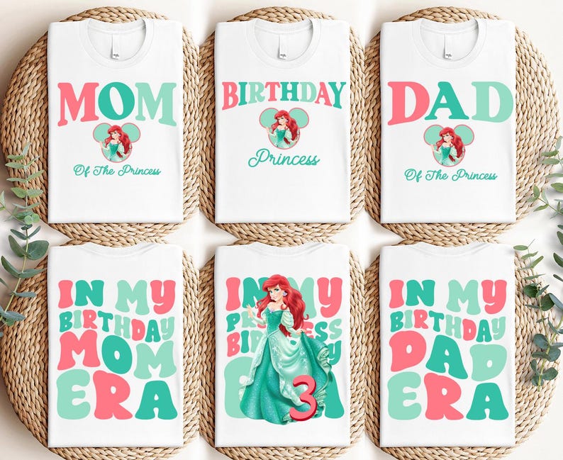 Disney Princess Ariel Birthday Girl Shirt, Custom Mermaid Birthday Party Tee, Disney Princess Ariel Shirt, Disneyland Family Matching Shirt