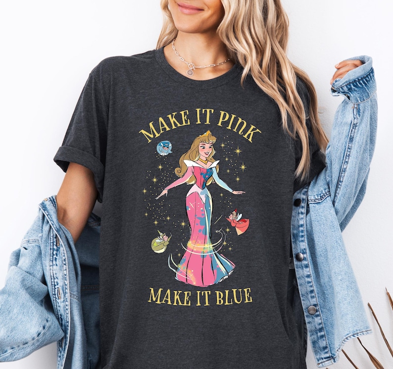 Disney Make It Pink Make It Blue Shirt, Princess Aurora Shirt, Sleeping Beauty Fairy Shirt, Merryweather Shirt, Disneyland Girls Trip Shirt
