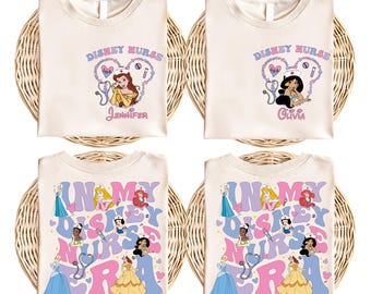 Camiseta personalizada de princesa enfermera, camiseta de "En mi época de enfermeras de Disney", camiseta del Día de la Enfermería 2026, sudadera de agradecimiento a la enfermera, camiseta de viaje de enfermería a Disneyland