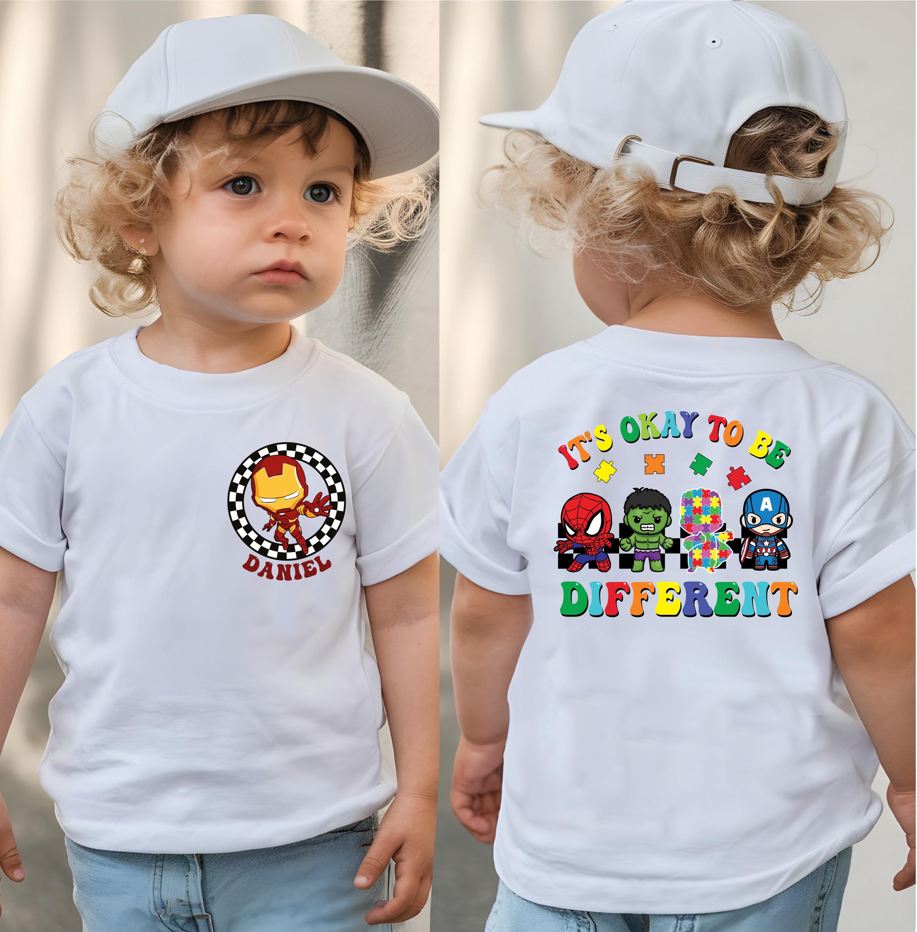 Custom Name Superhero Autism Shirt, Autism Awareness Avengers T-shirt ...