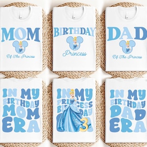 Cinderella Geburtstagskind Shirt, Benutzerdefinierte Prinzessin Cinderella Geburtstagsparty Shirt, Disney Prinzessinnen Shirt, Disney Familie Passendes Shirt