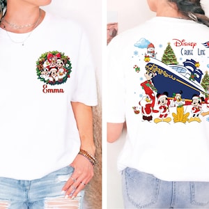 Camiseta navideña personalizada de Disney Cruise Line, camiseta navideña de Mickey y sus amigos, camiseta "Muy Feliz Navidad" de Mickey, camiseta de Disney Navidad Cruise 2025