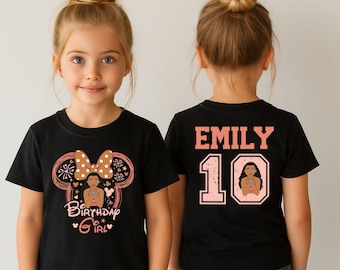 Princess Moana Birthday Girl Shirt, Custom Moana Kids T-Shirt, Disney Birthday Party Shirt, Disneyland Vacation Matching Sweatshirt