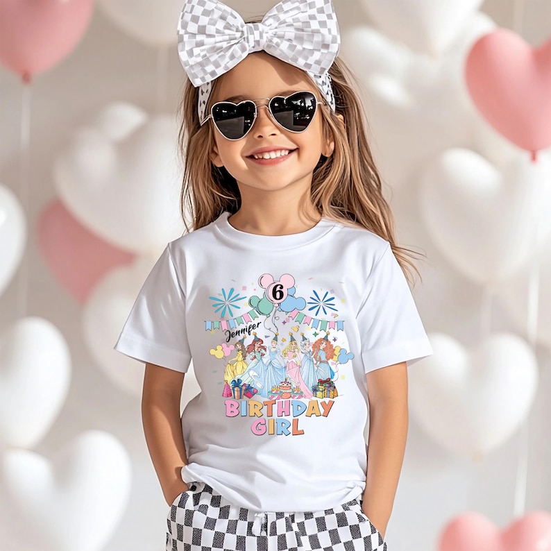 Custom Name Princess Shirt, Disney Princess Birthday T-Shirt, Disney Birthday Girl Tee, Elsa and Friends Sweatshirt, Birthday Party Sweat