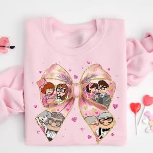 Disney Carl And Ellie Coquette Bow Love Shirt, Pixar Up Valentine Shirt, Wedding Anniversary Tee, Carl And Ellie Adventure Is Out There Tee