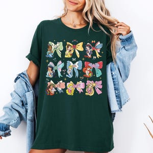 Disney Princess Coquette And Bows T-Shirt, Disney Princess Shirt, Disney Girl Trip Shirt, Best friends Shirt, Princess Belle Elsa Ariel Tee