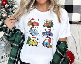 Disney Cars Christmas Shirt, Lightening McQueen Mater Xmas T-Shirt, Doc Hudson Sally Luigi Guido Xmas Tee, Pixar Family Holiday Sweatshirt